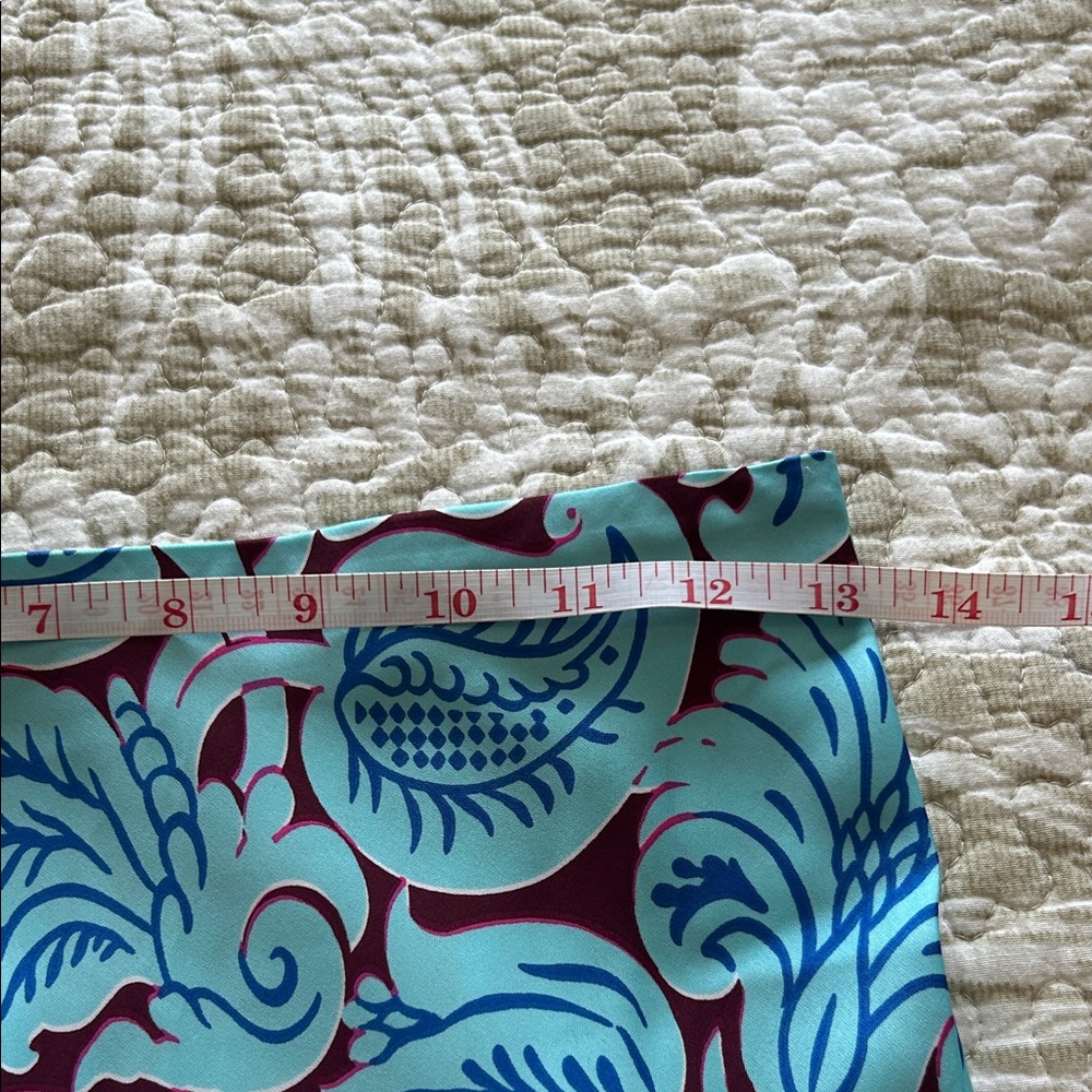 J. Crew Vibrant Blue pull on Floral Midi Slip Skirt XS - Picture 8 of 10